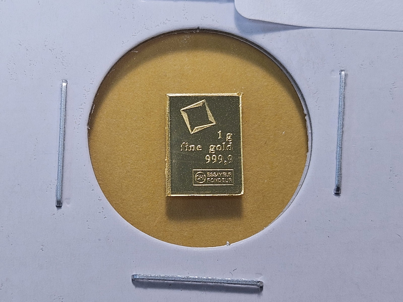 GOLD! Valcambi Suisse One Gram .999 Fine Gold Bar: Fractional Gold Bar