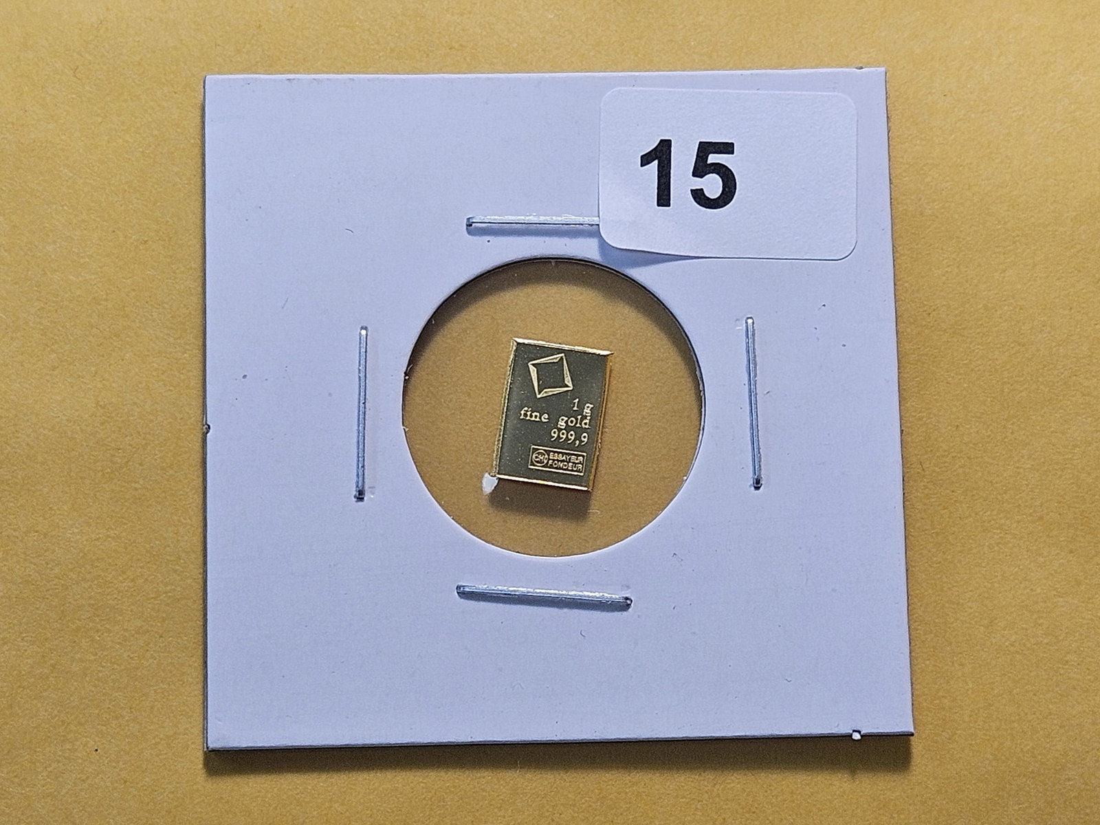GOLD! Valcambi Suisse One Gram .999 Fine Gold Bar - 2