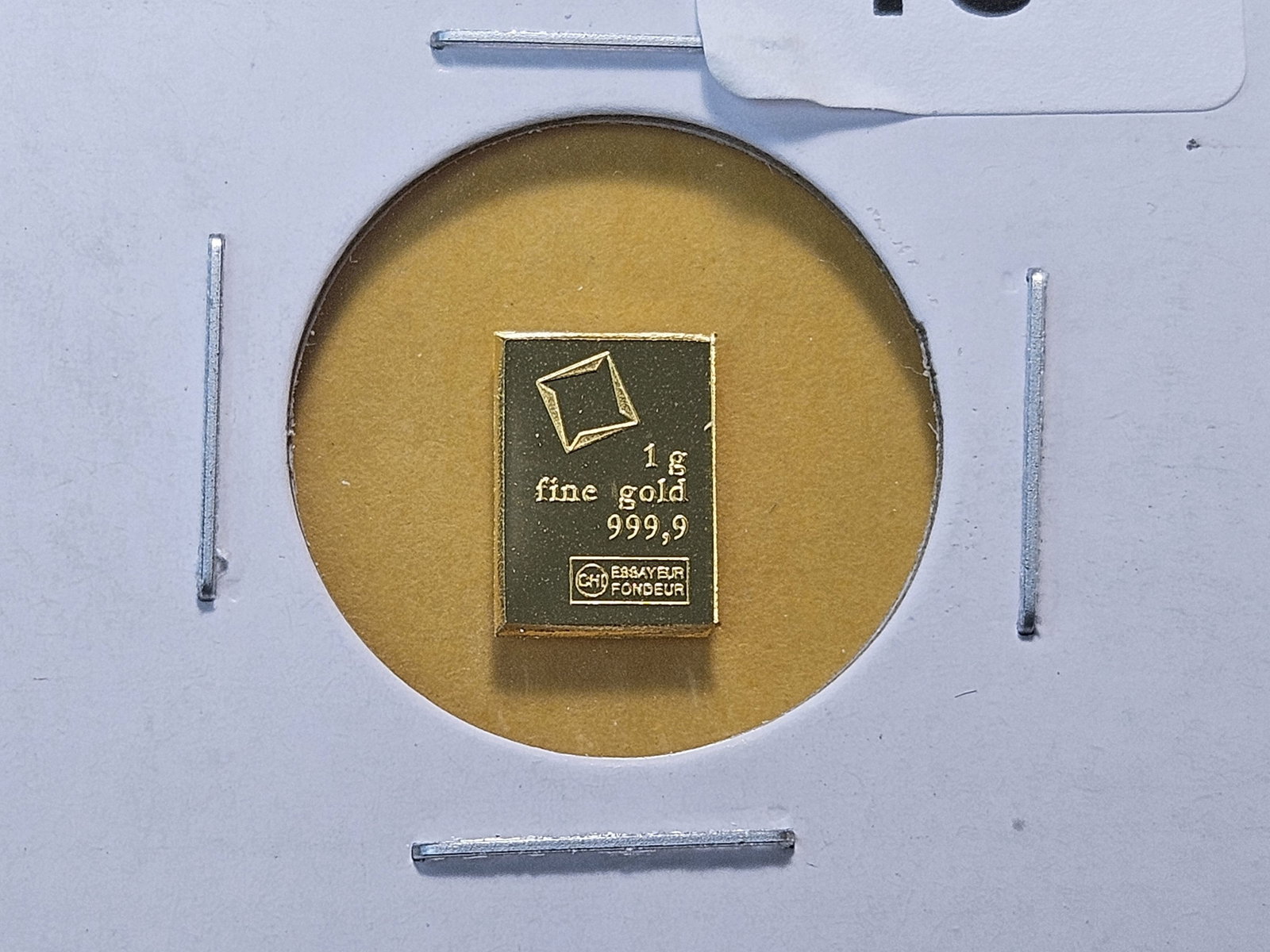 GOLD! Valcambi Suisse One Gram .999 Fine Gold Bar: Fractional Gold Bar