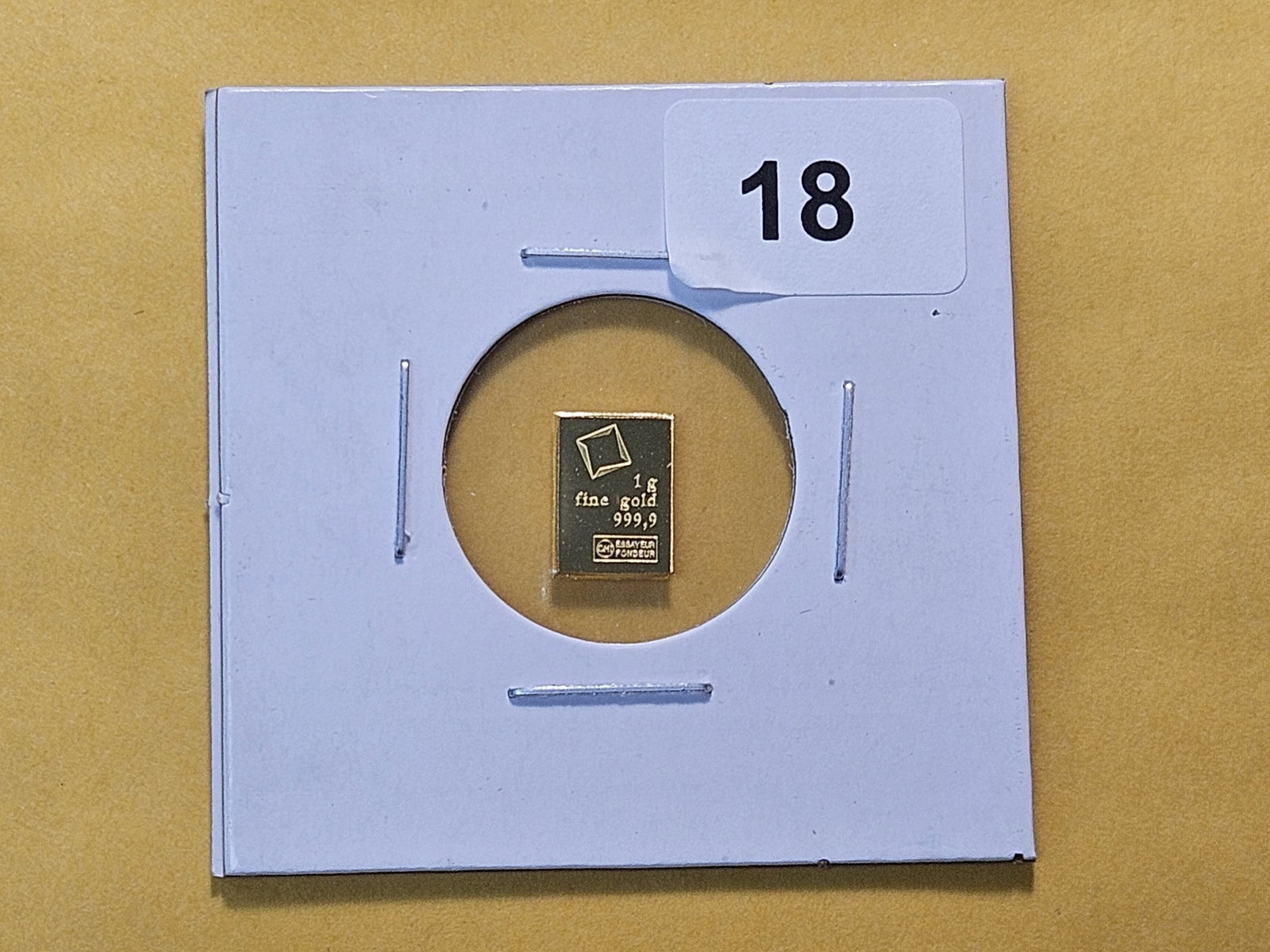 GOLD! Valcambi Suisse One Gram .999 Fine Gold Bar - 2