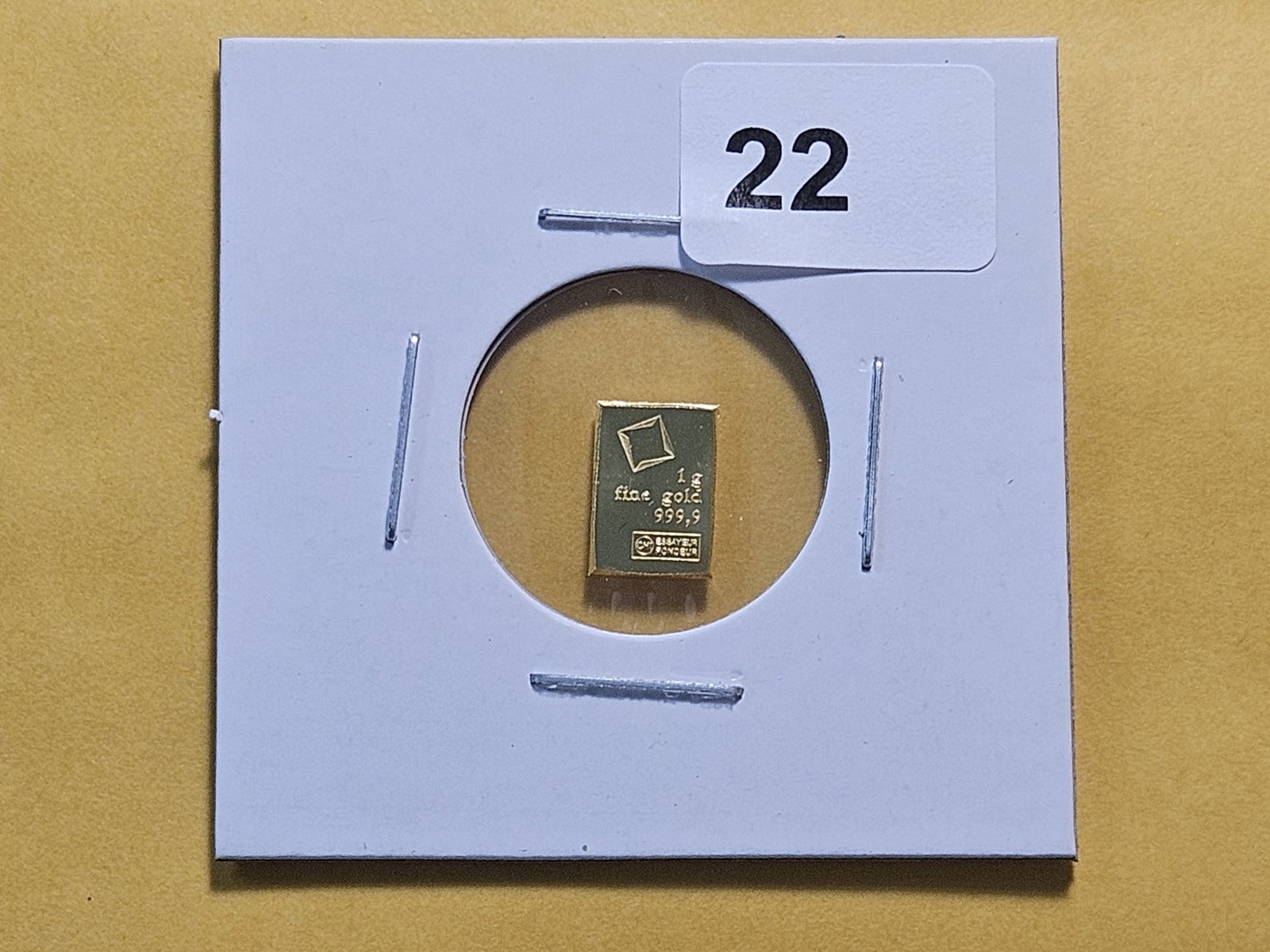 GOLD! Valcambi Suisse One Gram .999 Fine Gold Bar - 2