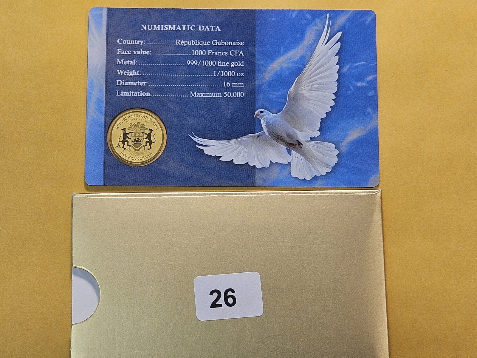 GOLD! GEM Proof Republic of Gabon Gold 1000 Francs - 3