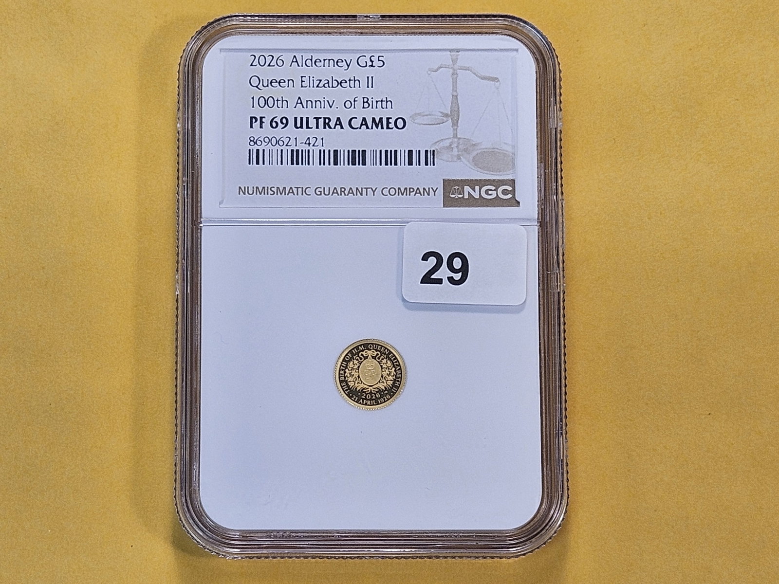 GOLD! NGC 2026 Great Britain Gold Five Pounds in Proof 69 Ultra Cameo - 2