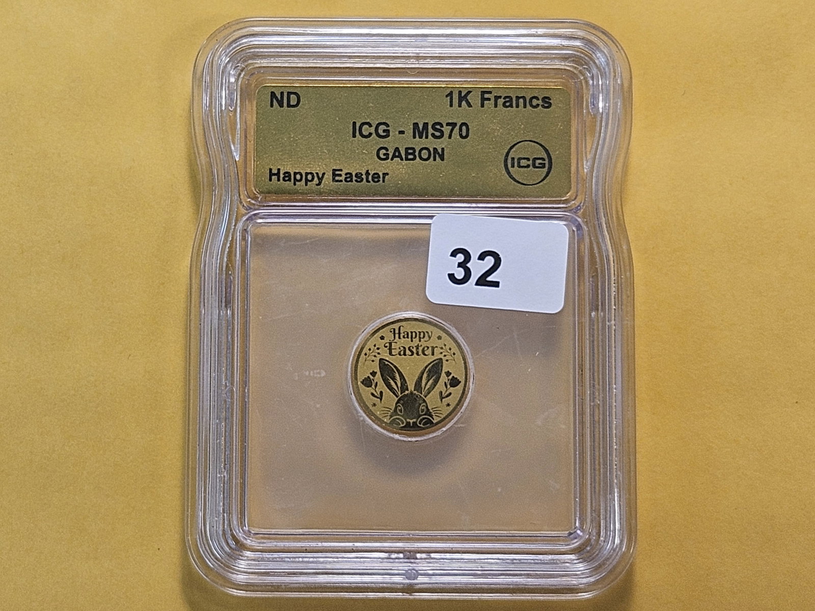 GOLD! PERFECT! ICG Republic of Gabon Gold 1000 Francs in Mint State 70 - 2