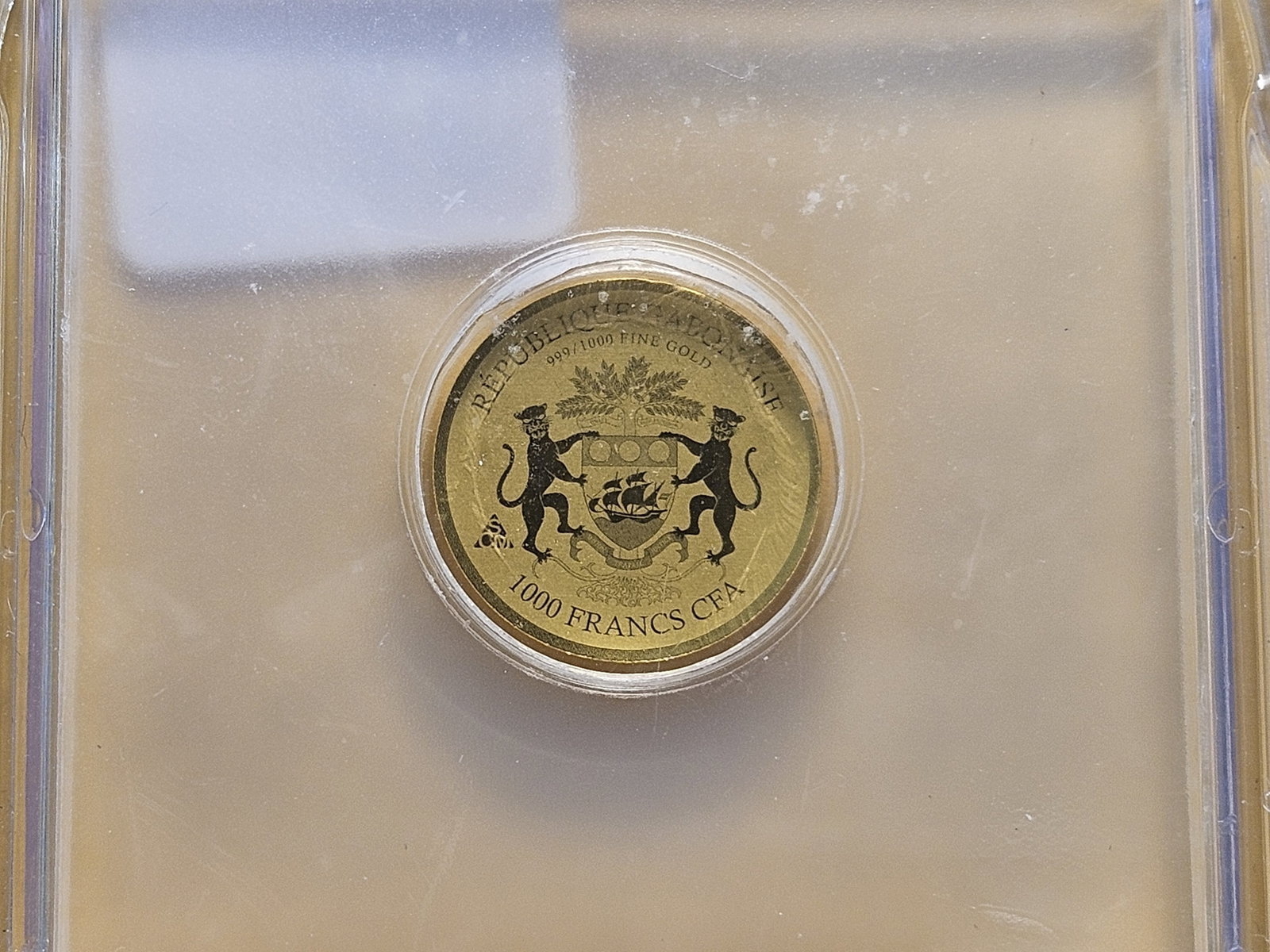 GOLD! PERFECT! ICG Republic of Gabon Gold 1000 Francs in Mint State 70 - 4