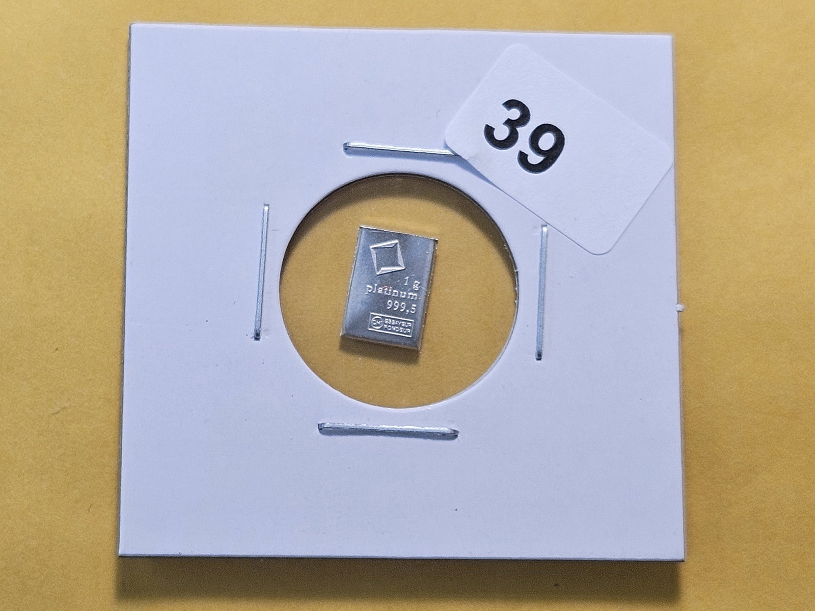 PLATINUM! Valcambi Suisse One Gram .9995 Fine Platinum Bar - 2