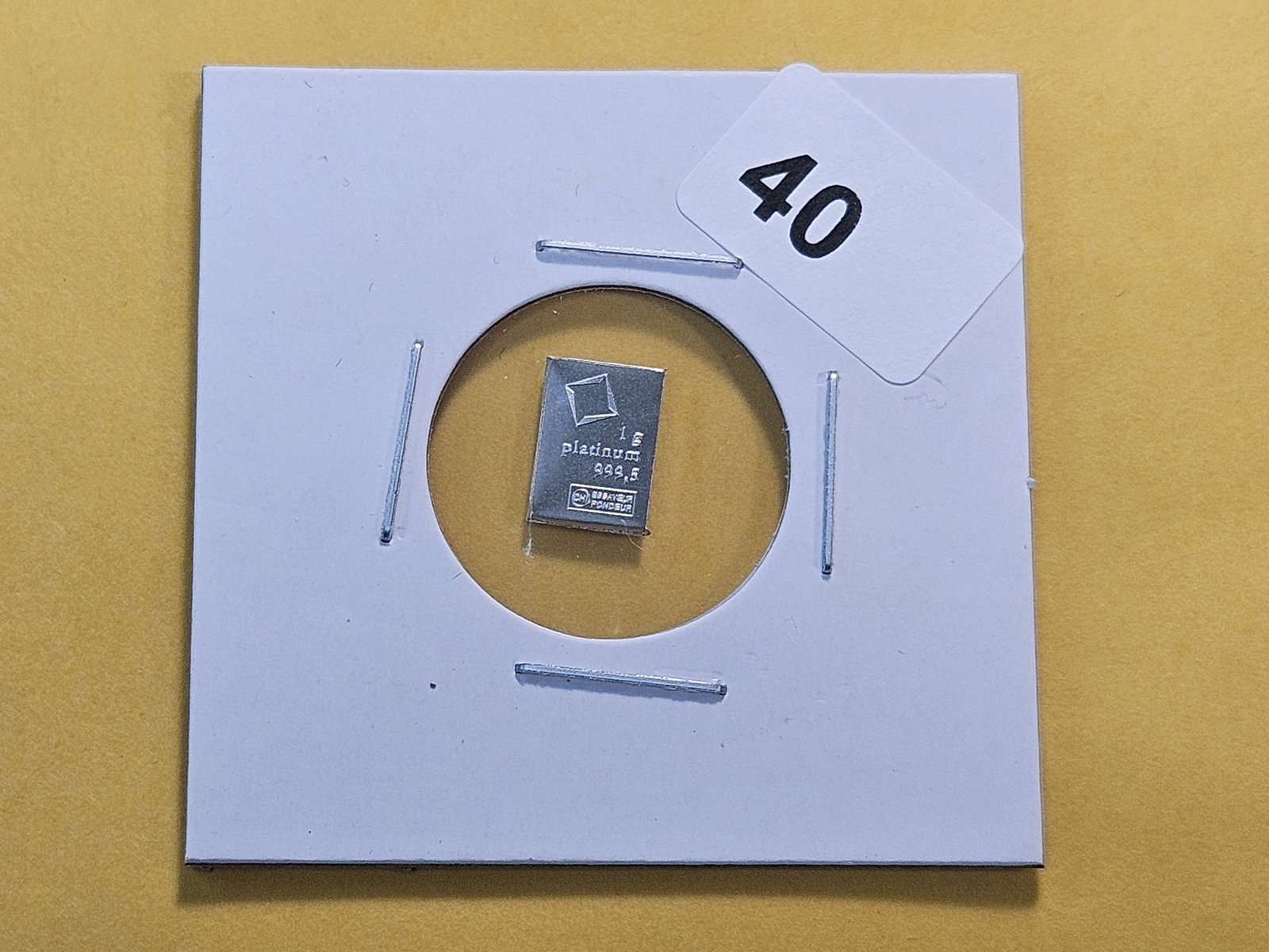 PLATINUM! Valcambi Suisse One Gram .9995 Fine Platinum Bar - 2