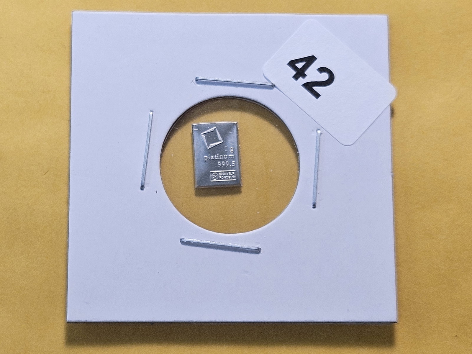 PLATINUM! Valcambi Suisse One Gram .9995 Fine Platinum Bar - 2