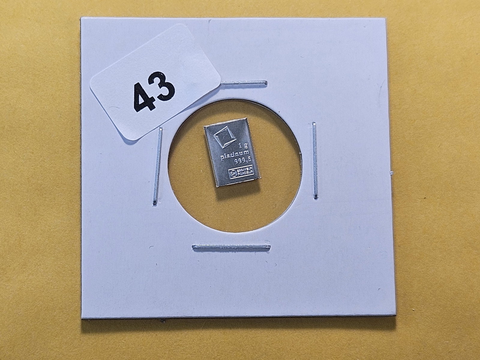 PLATINUM! Valcambi Suisse One Gram .9995 Fine Platinum Bar - 2