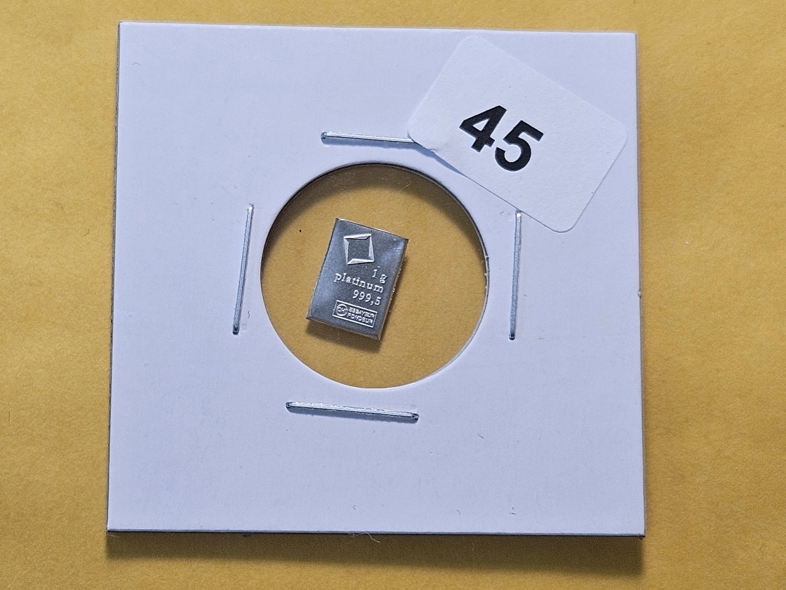 PLATINUM! Valcambi Suisse One Gram .9995 Fine Platinum Bar - 2