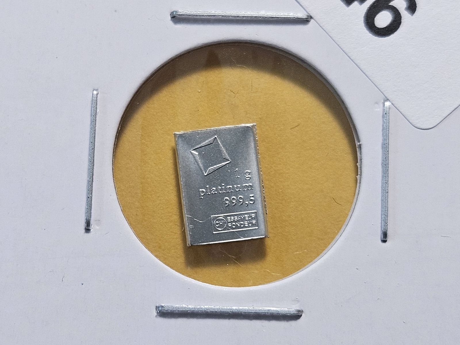 PLATINUM! Valcambi Suisse One Gram .9995 Fine Platinum Bar: Fractional Platinum Bar