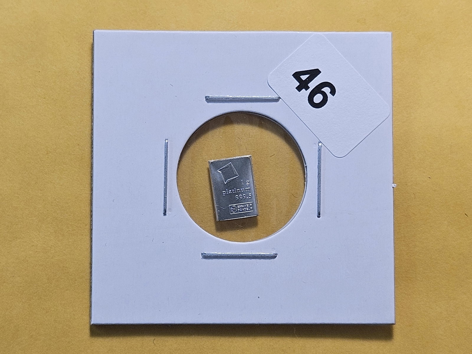 PLATINUM! Valcambi Suisse One Gram .9995 Fine Platinum Bar - 2