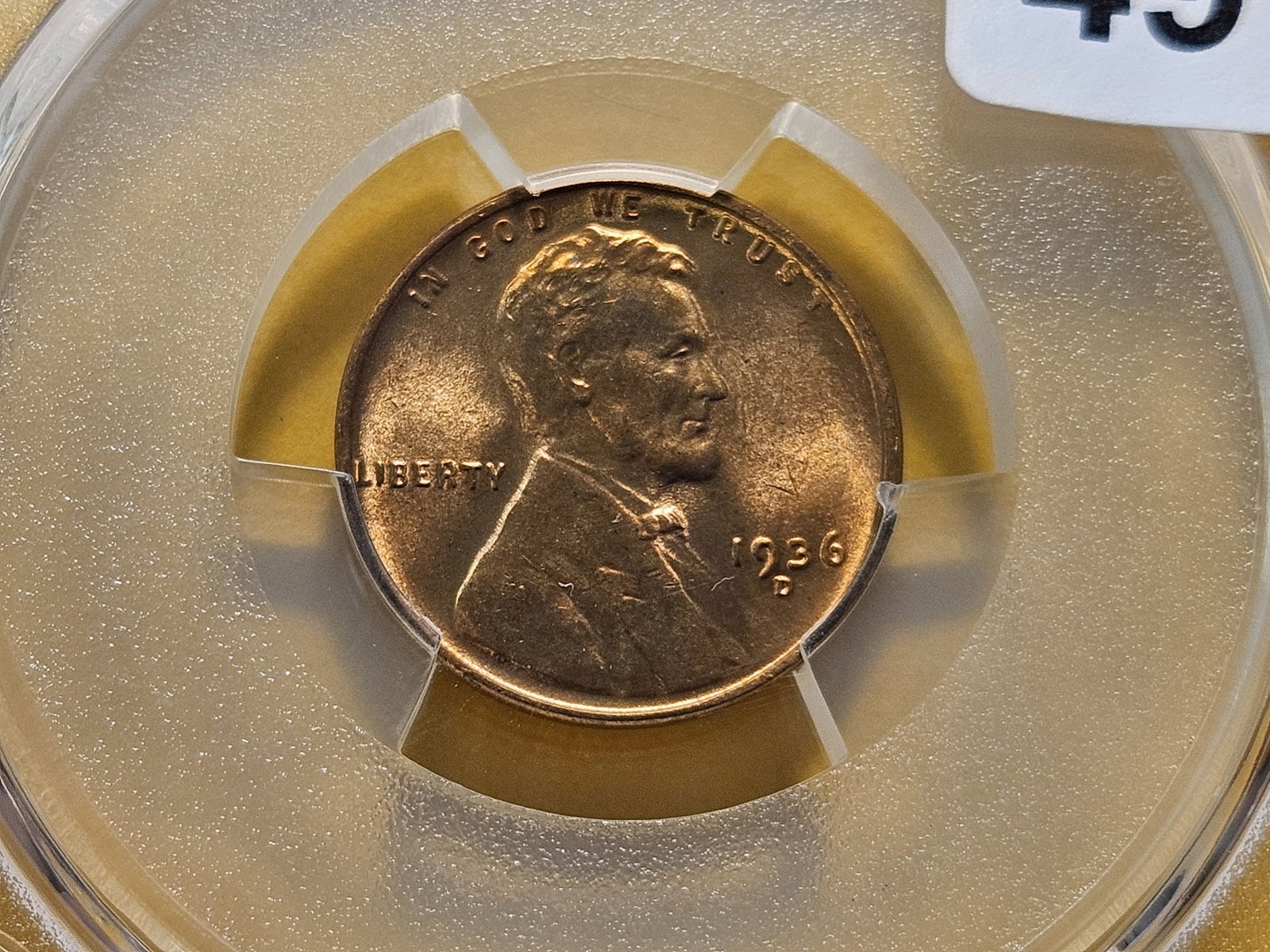 GEM! PCGS 1936-D Lincoln Wheat Cent in Mint State 66 Red: Brilliant Cartwheel with great luster!