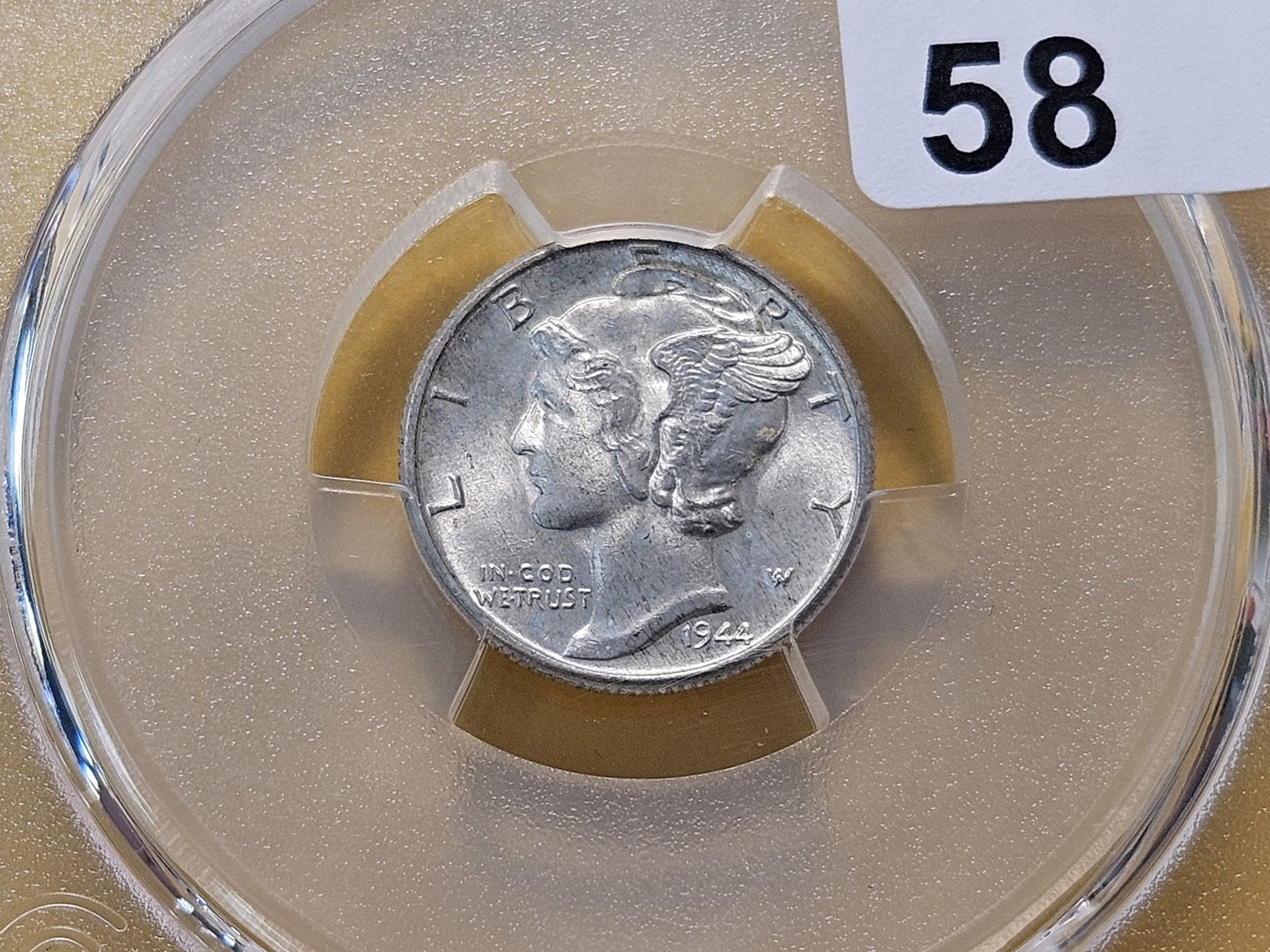 GEM! PCGS 1944 Mercury Silver Dime in Mint State 65 (1 of 4)