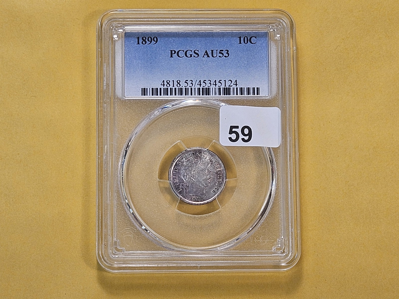 MINT ERROR! PCGS 1899 Barber Silver Dime in About Uncirculated 53 - 3