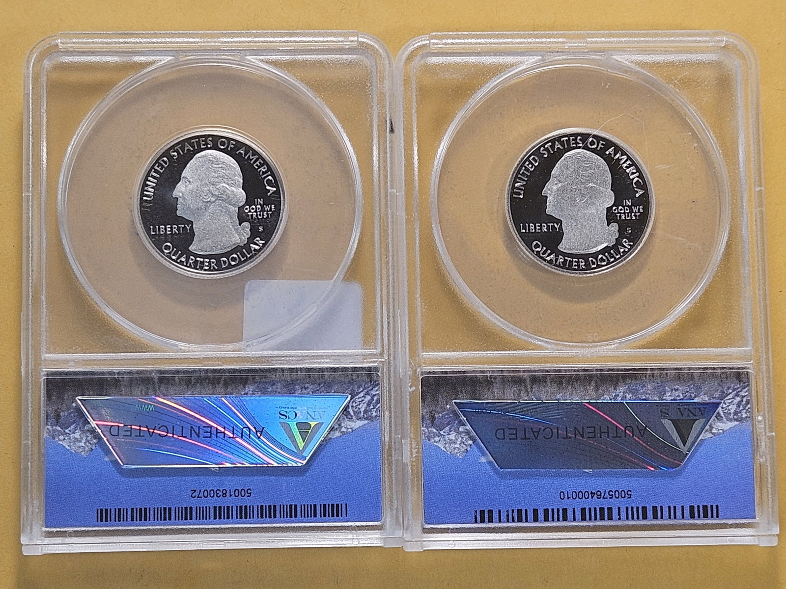 PERFECT! Two ANACS Washington Quarters in Proof 70 Deep Cameo - 4