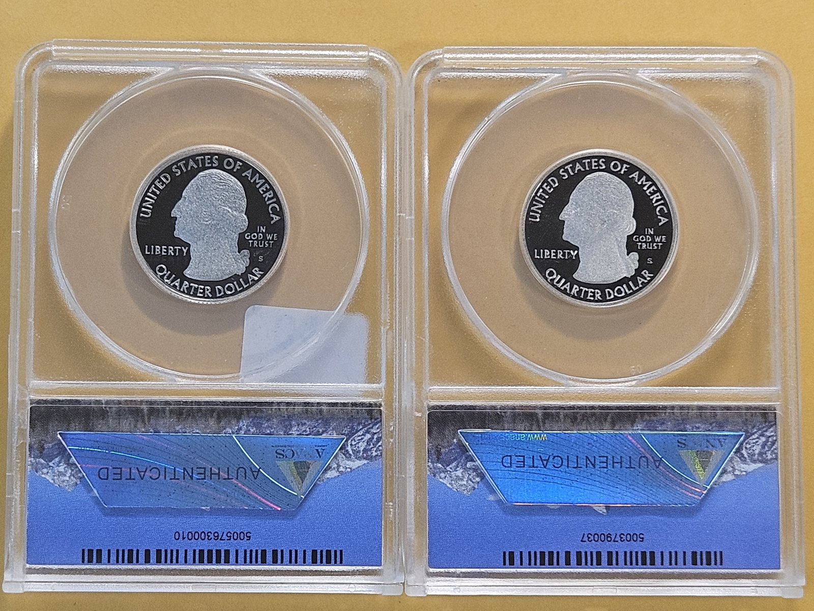 PERFECT! Two ANACS Washington Quarters in Proof 70 Deep Cameo - 4