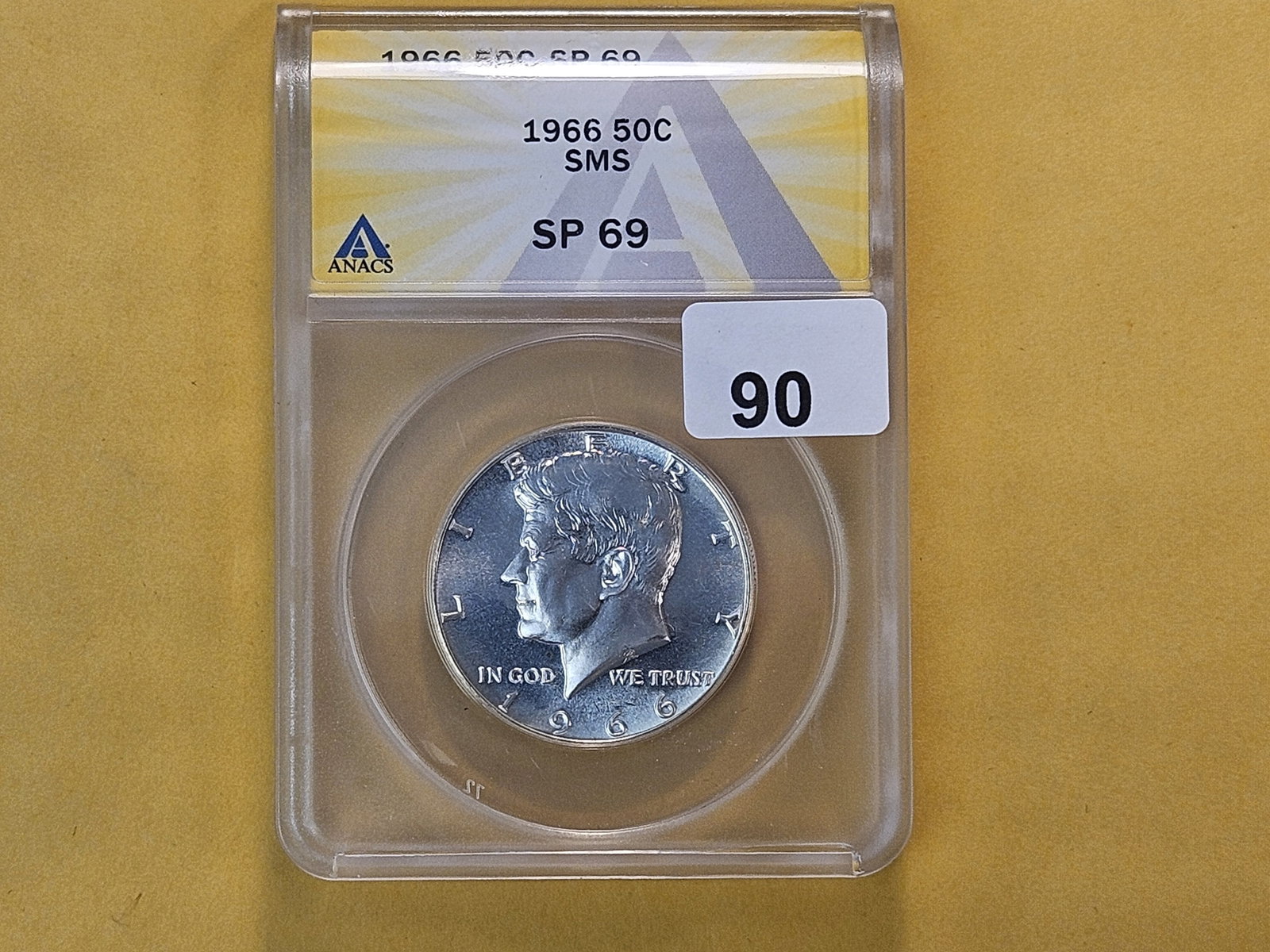 ANACS 1966 Kennedy Silver Half Dollar in Specimen 69 - 2