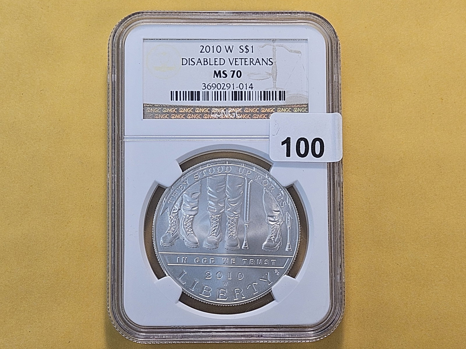 PERFECT! NGC 2010-W Commemorative Silver Dollar in Mint State 70 - 2