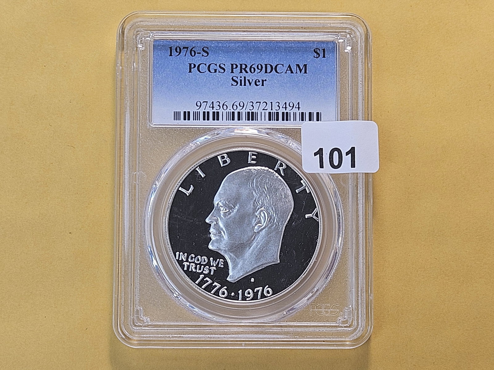 PCGS 1976-S Eisenhower Silver Dollar in Proof 69 Deep Cameo - 2