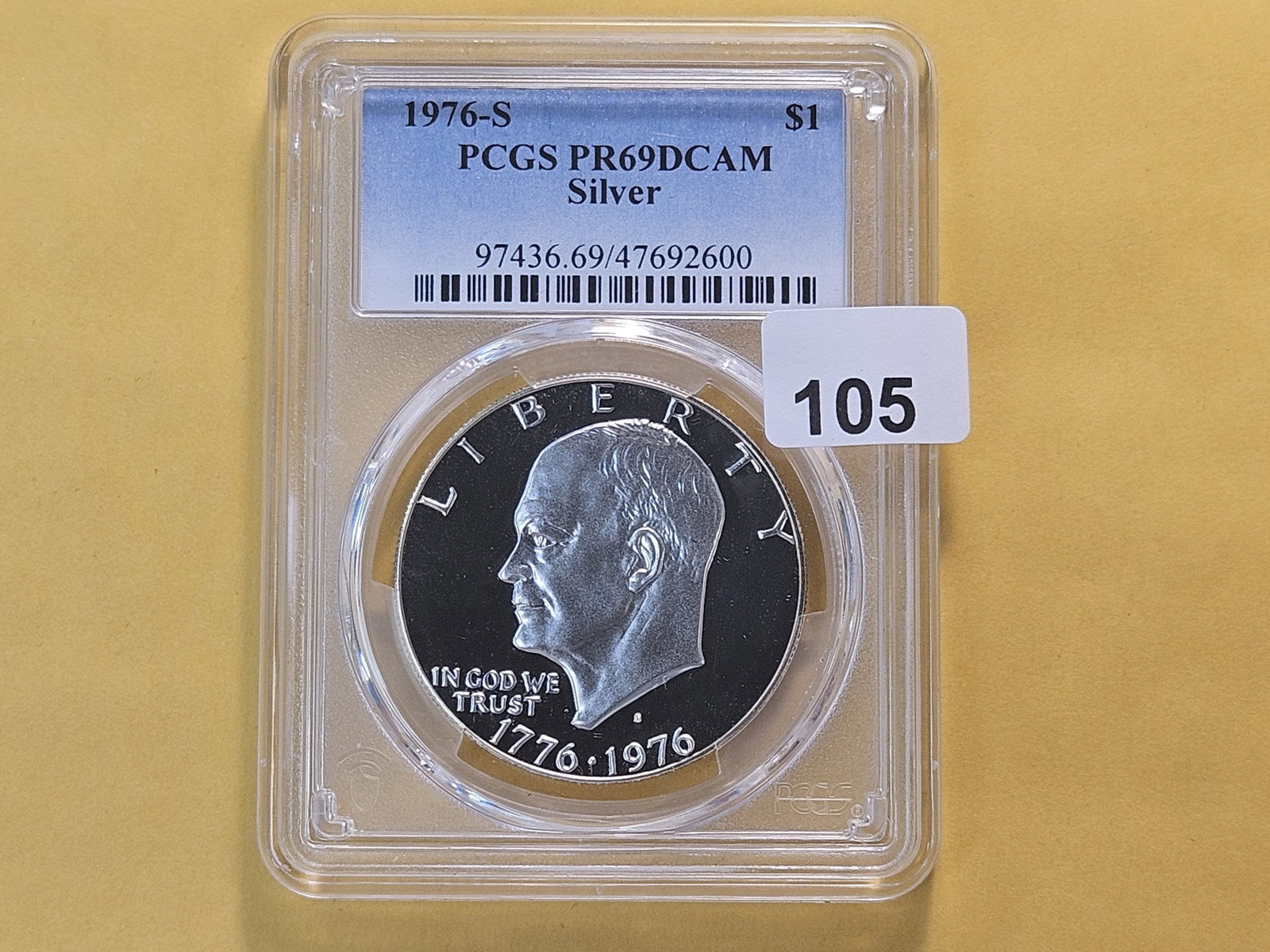 PCGS 1974-S Eisenhower Silver Dollar in Proof 69 Deep Cameo - 2