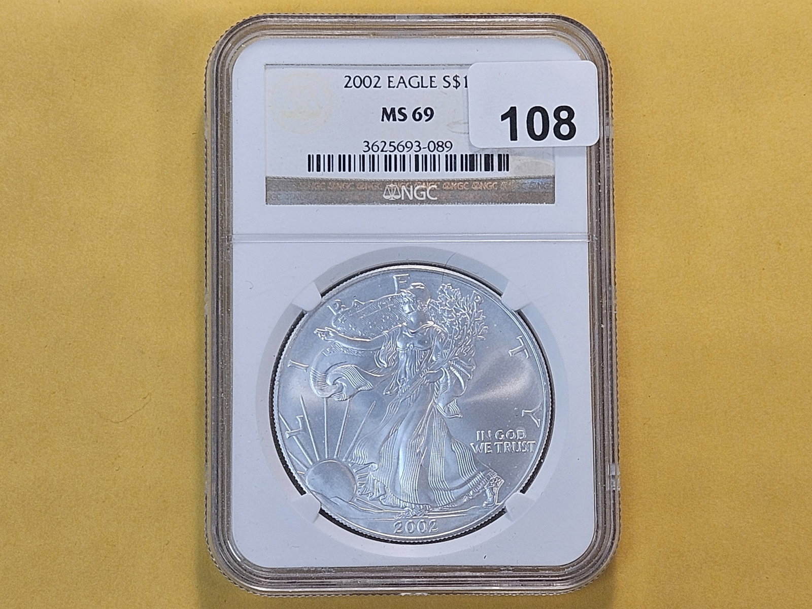 NGC 2002 American Silver Eagle in Mint State 69 - 2