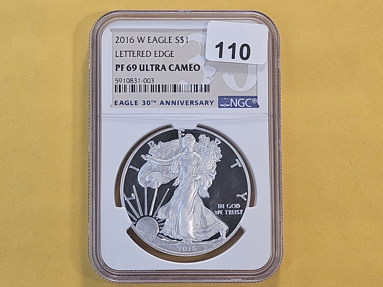 NGC 2016-W American Silver Eagle in Proof 69 Deep Cameo - 2