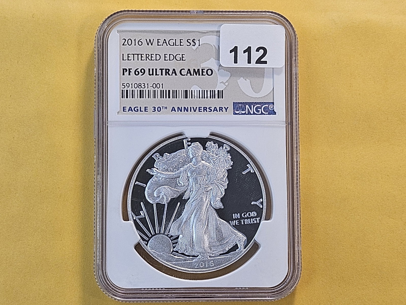 NGC 2016-W American Silver Eagle in Proof 69 Deep Cameo - 2
