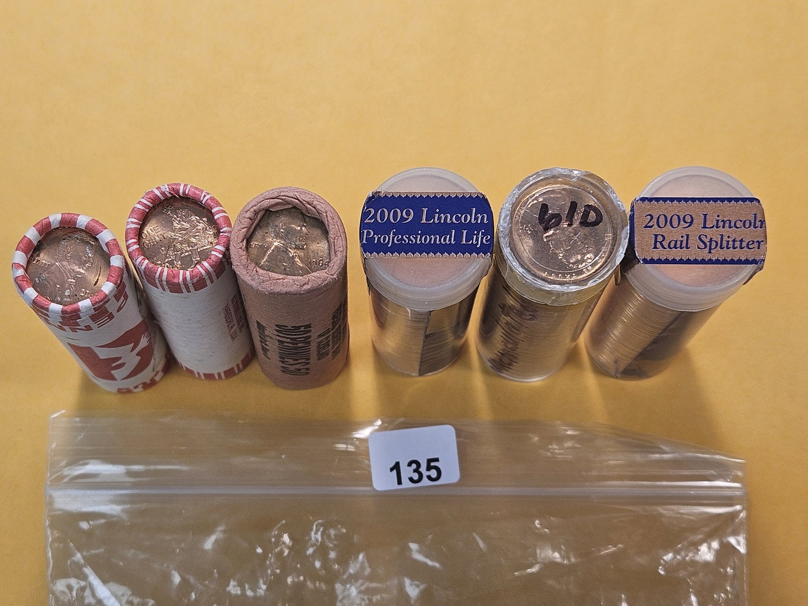 Six Brilliant Uncirculated Rolls of Lincoln Memorial Cents - 2
