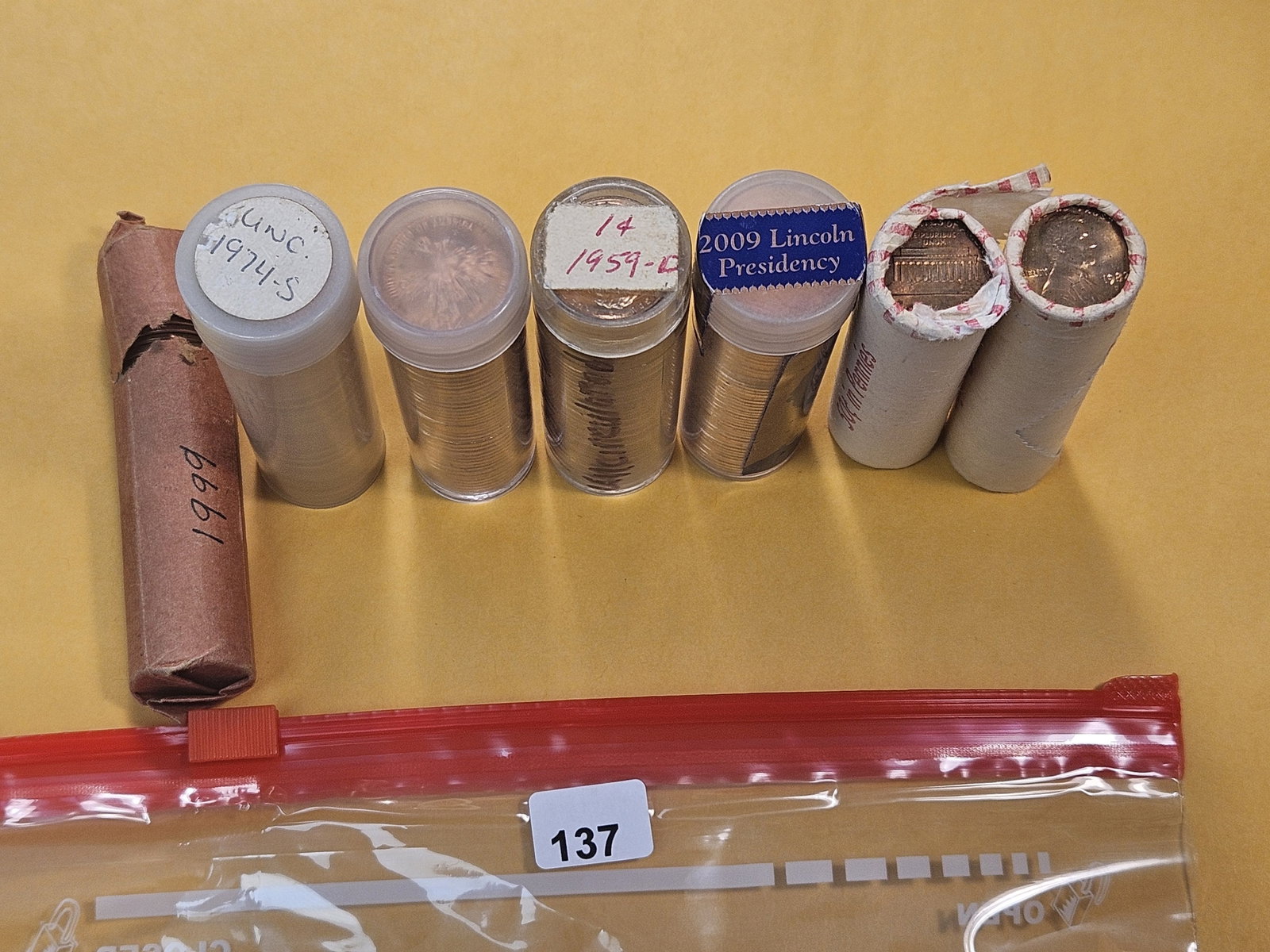 Seven Brilliant Uncirculated Rolls of Lincoln Memorial Cents - 2