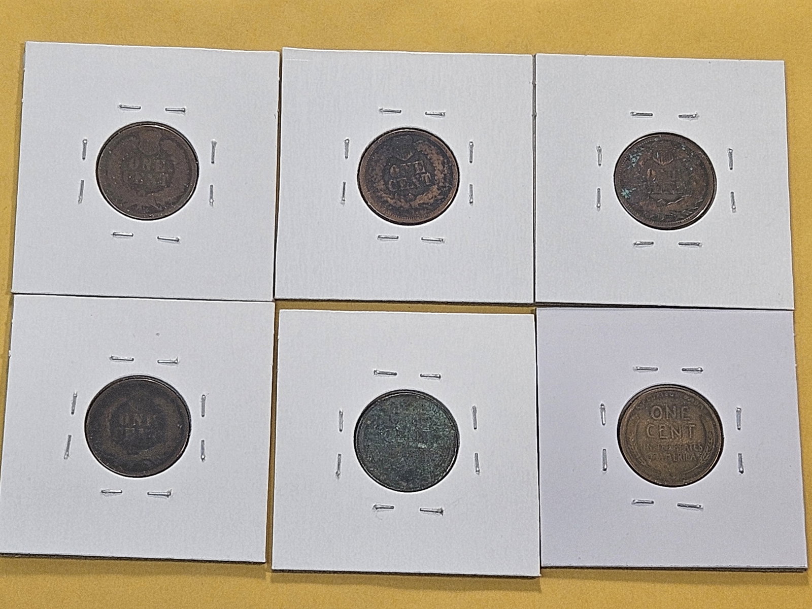 Six Circulated United States Cents - 8
