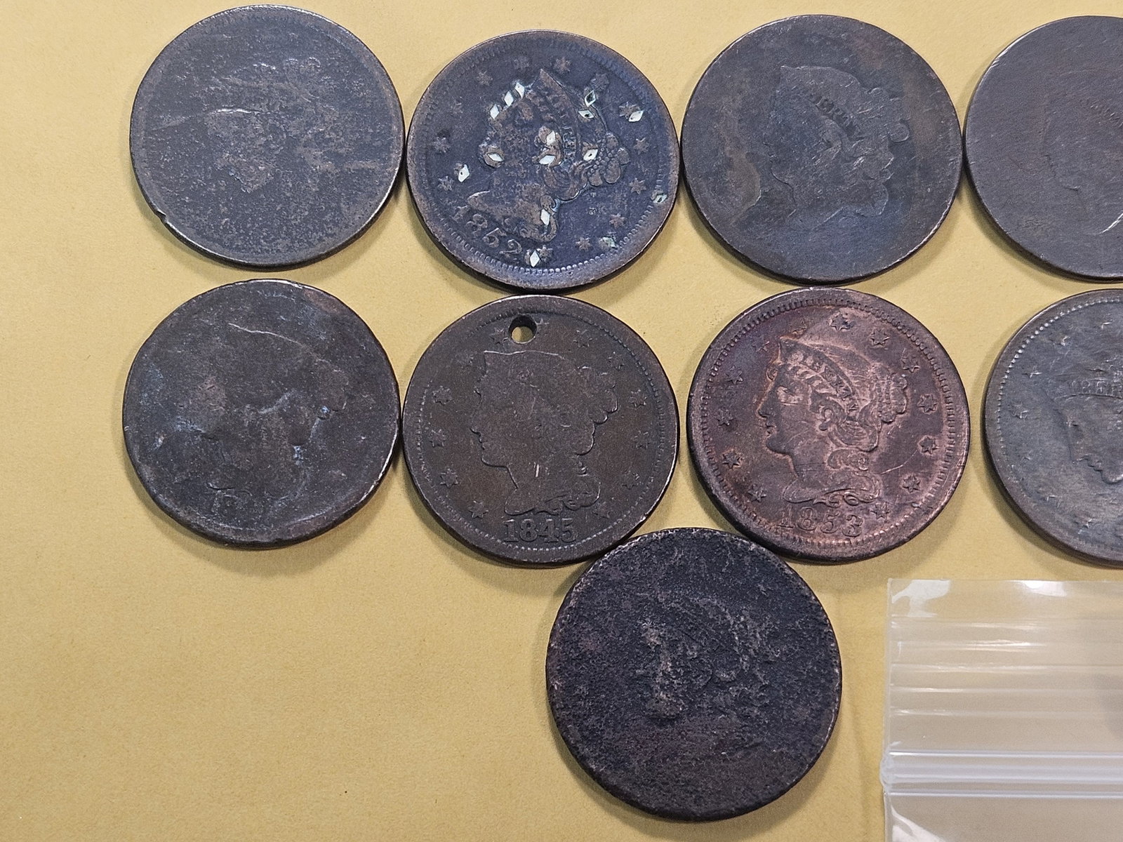 Eleven Mixed Large Cents - 2