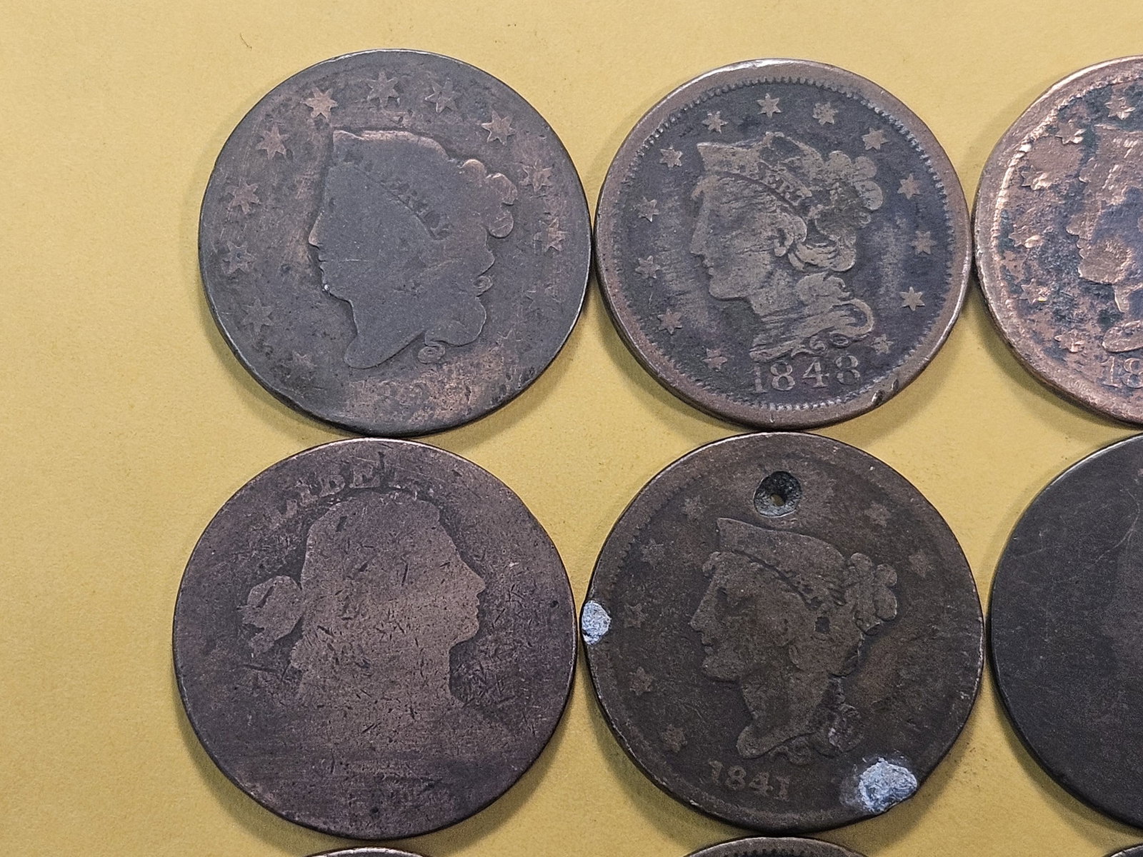 Eleven Mixed Large Cents - 2