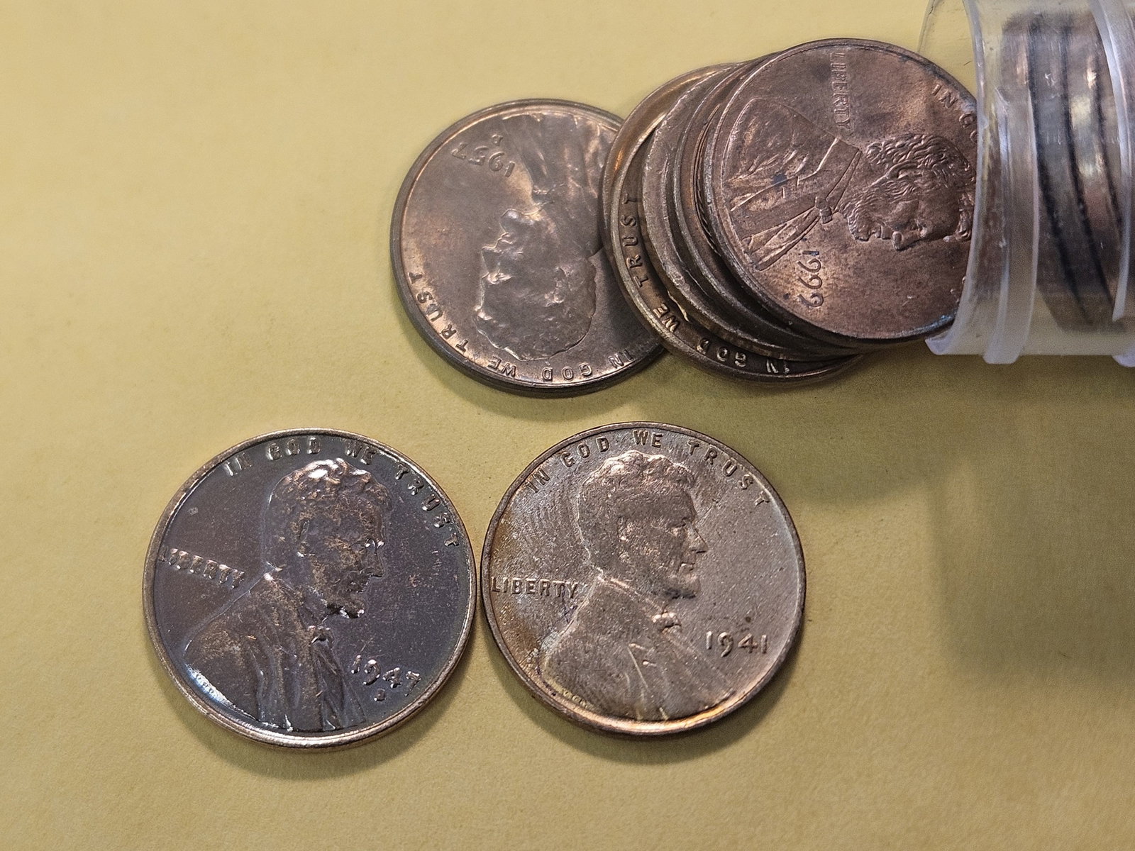 Two Mixed Date Partial Rolls of Wheat Cents - 4