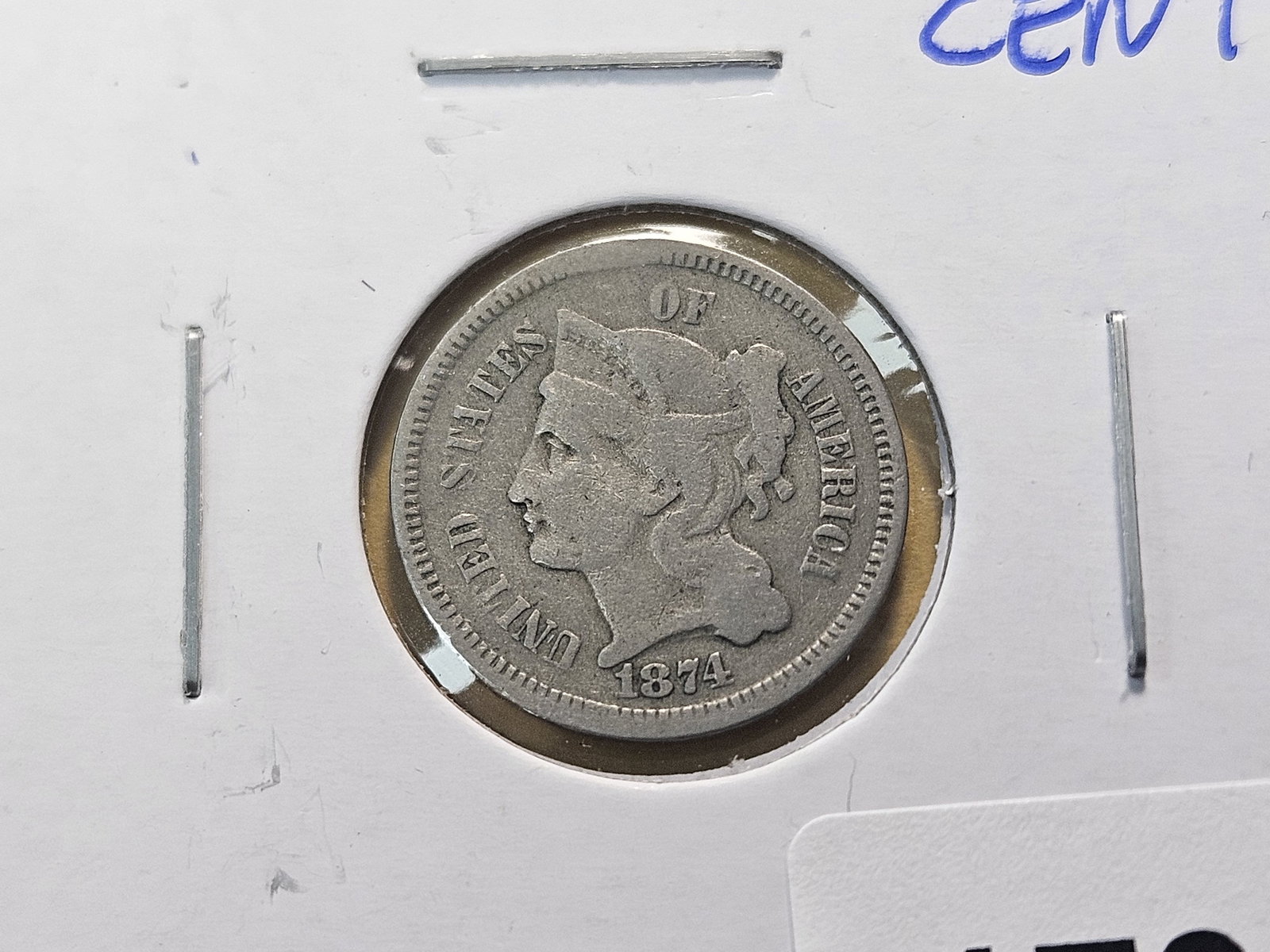 Four Circulated Three Cent Nickels - 2