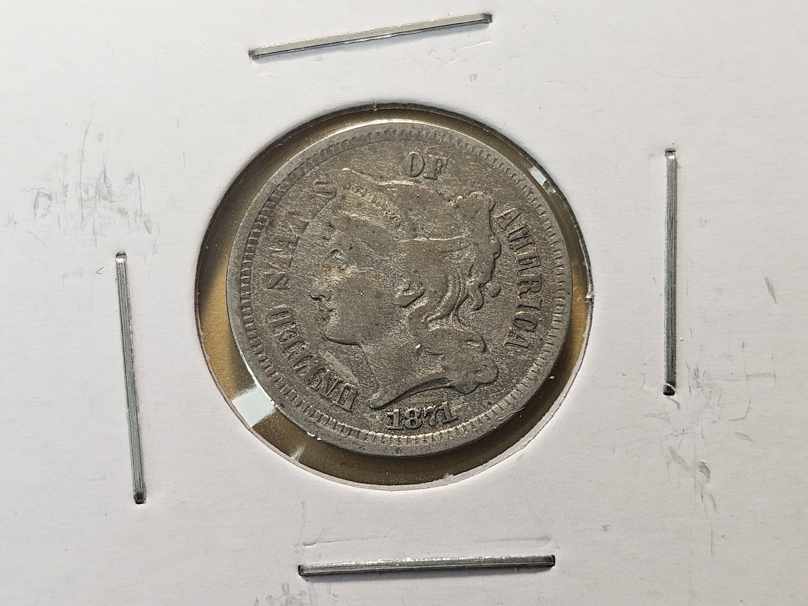 Four Circulated Three Cent Nickels - 3