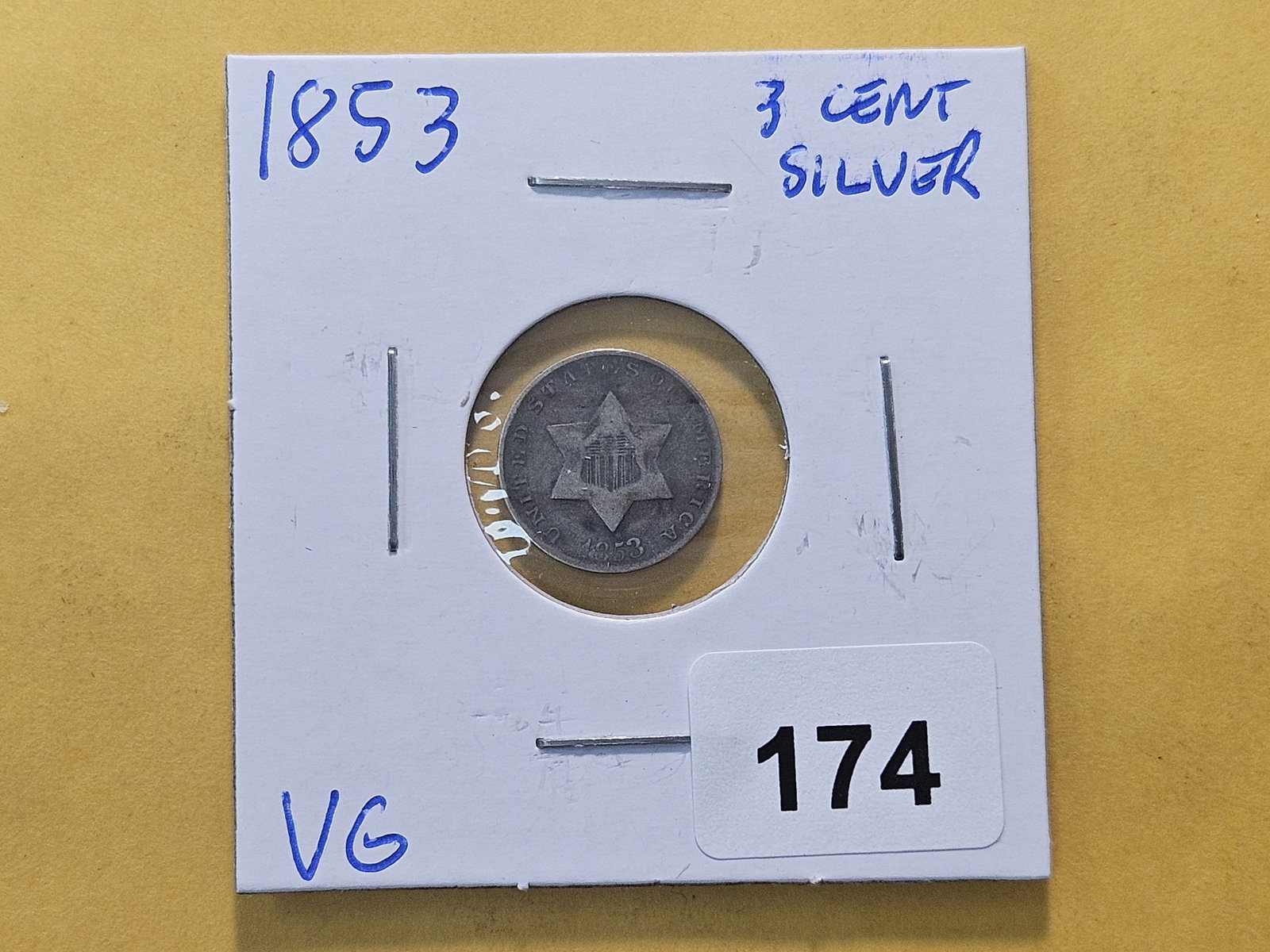 1853 Three Cent Silver Trime - 2