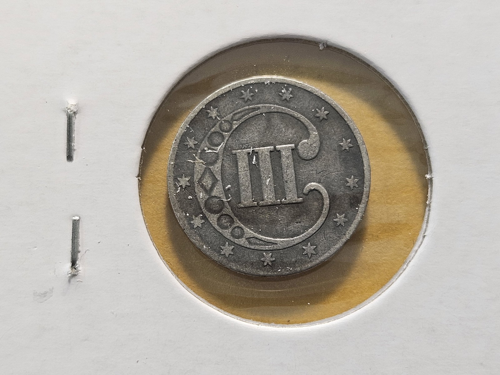 1853 Three Cent Silver Trime - 4