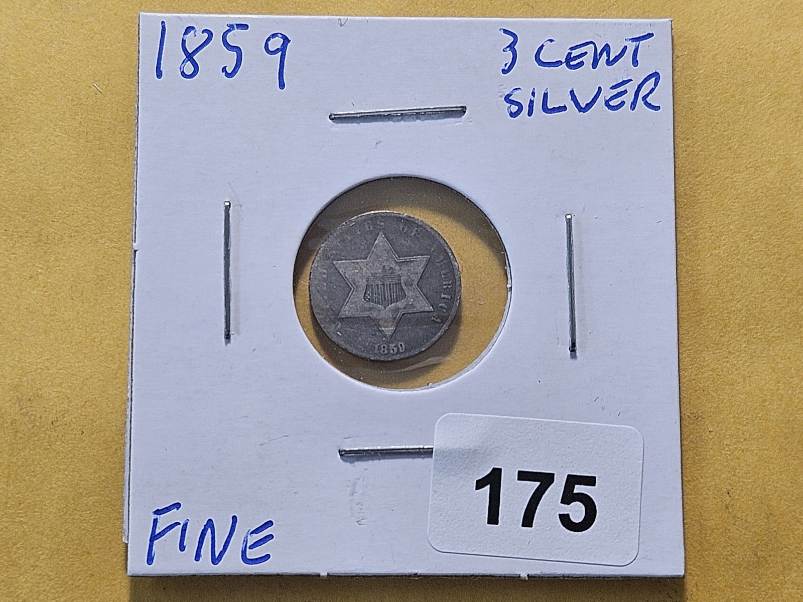 1859 Three Cent Silver Trime - 2