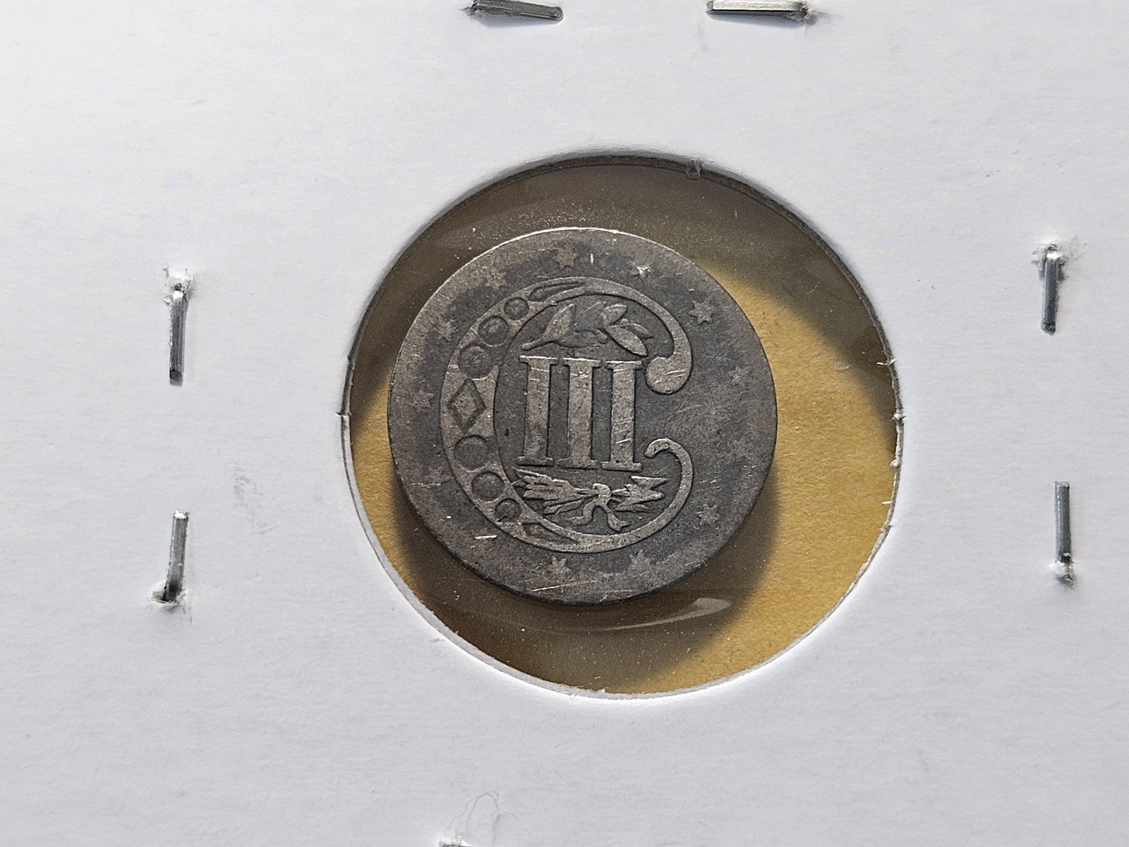 1859 Three Cent Silver Trime - 4