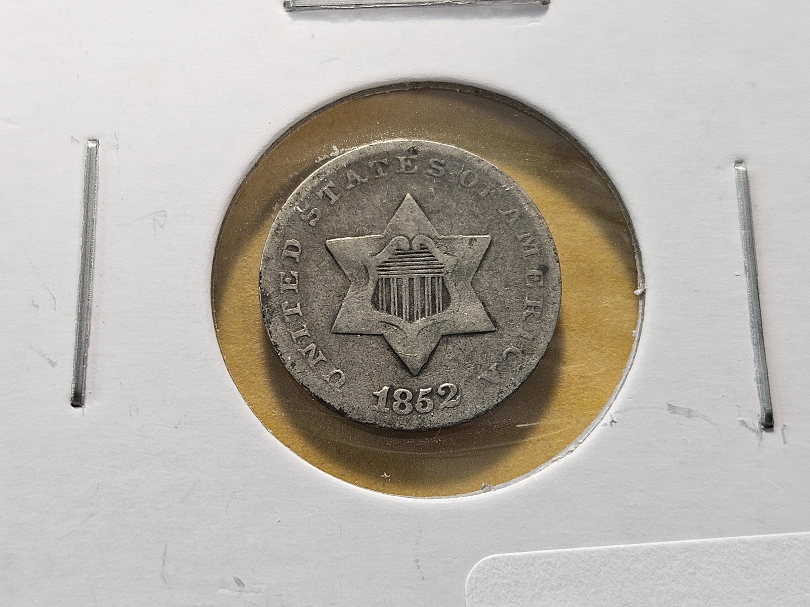 1852 Three Cent Silver Trime: In Very Good