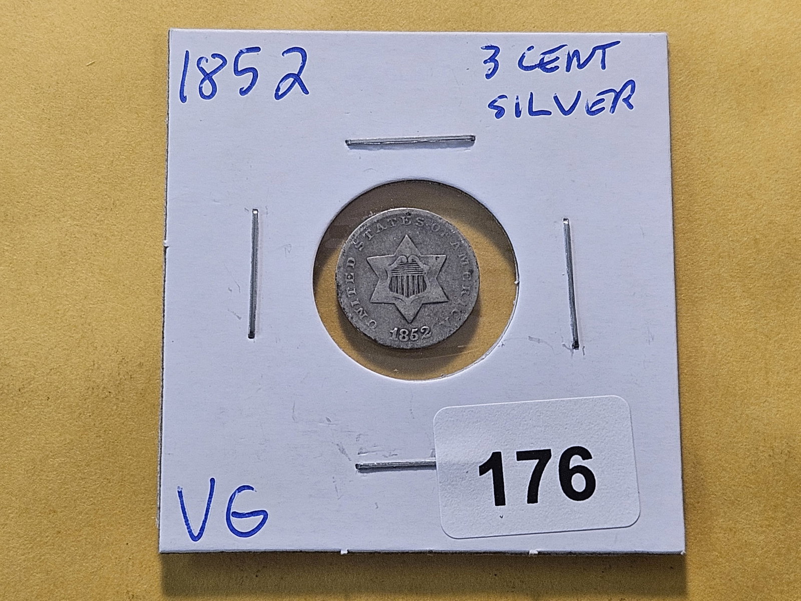 1852 Three Cent Silver Trime - 2