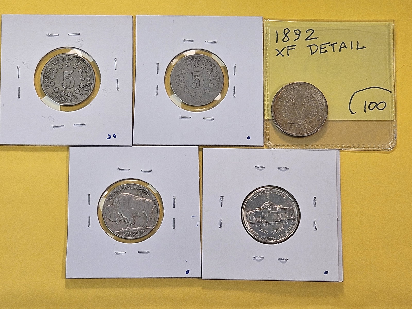 Five Mixed United States Nickels - 7
