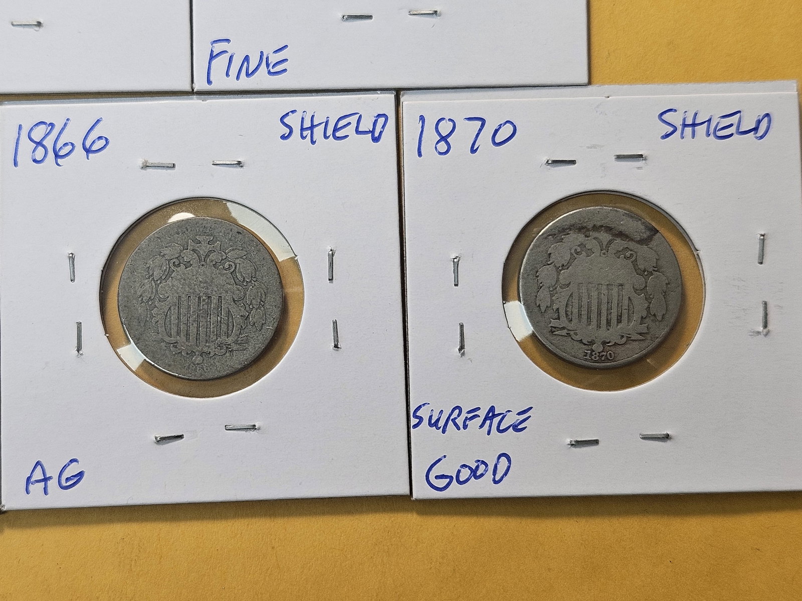 Seven Circulated Shield Nickels - 5