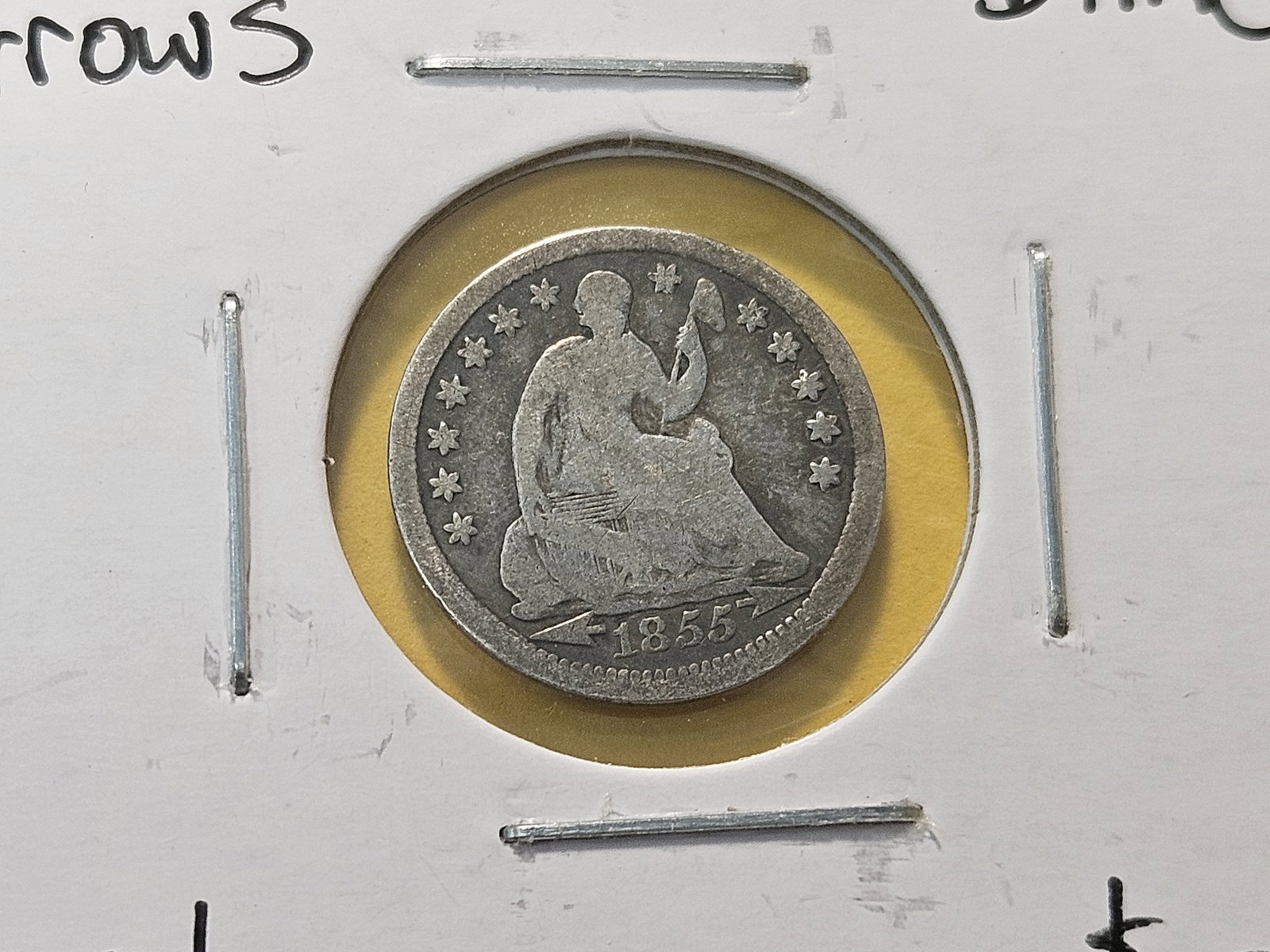 Two Circulated Seated Liberty Silver Half Dimes - 3