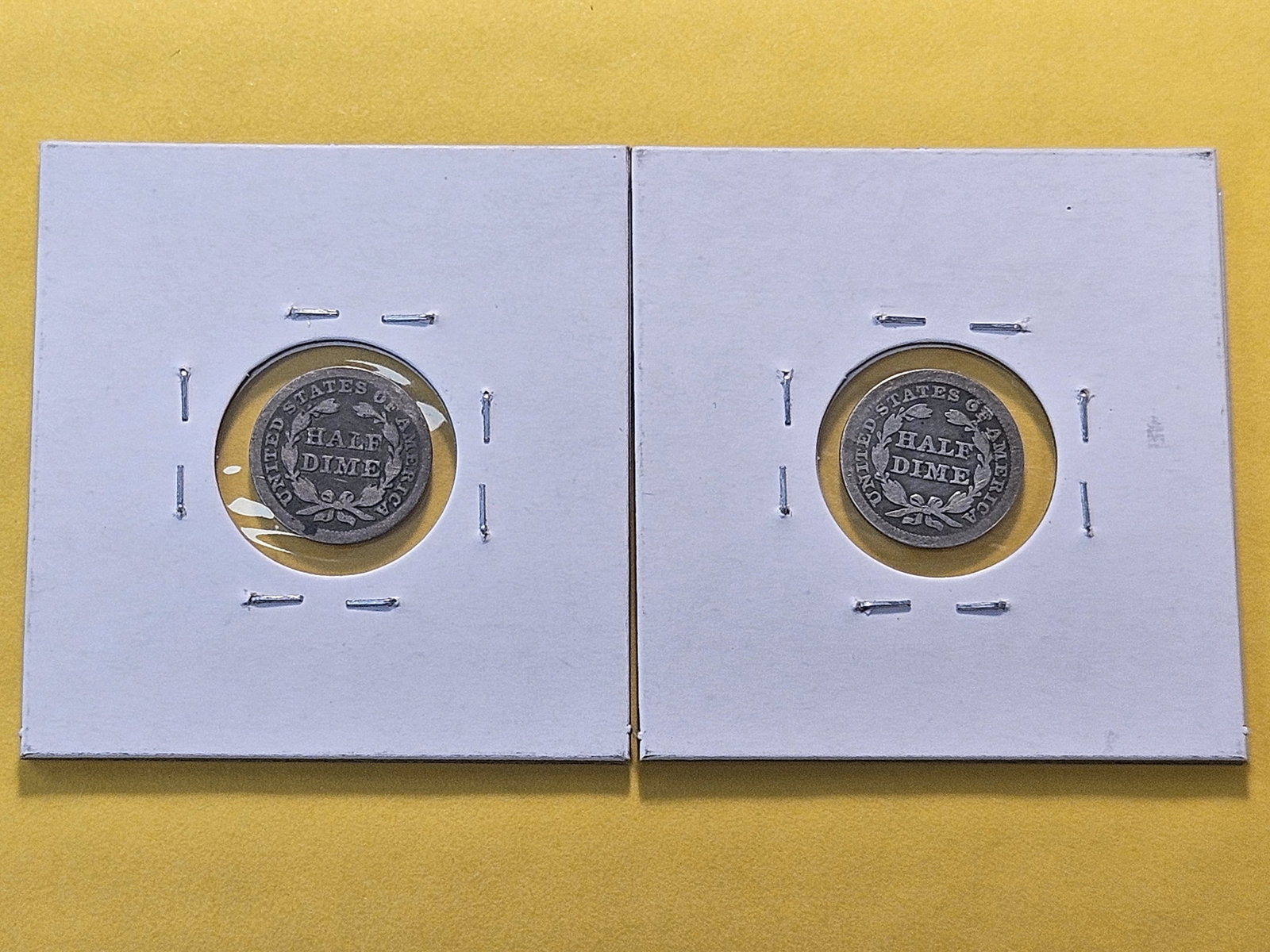 Two Circulated Seated Liberty Silver Half Dimes - 4