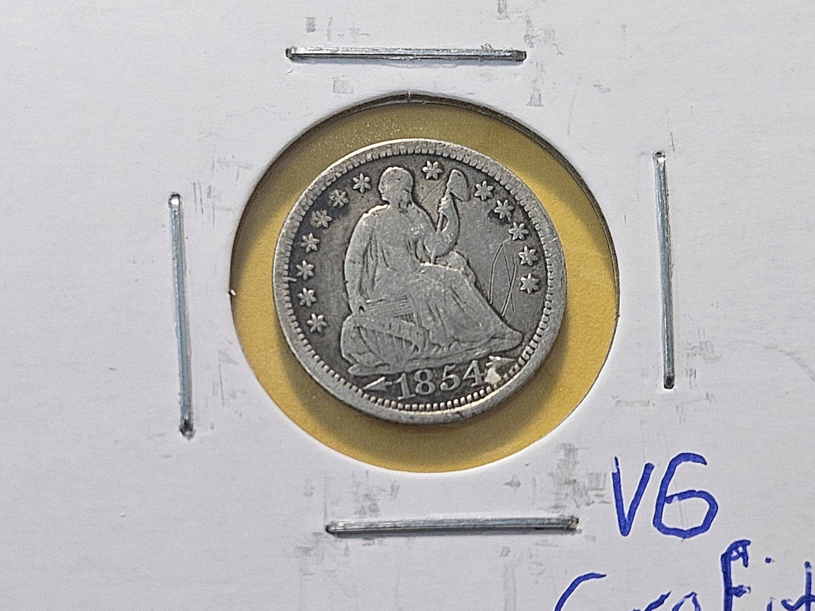 Three Circulated Seated Liberty Silver Half Dimes - 3
