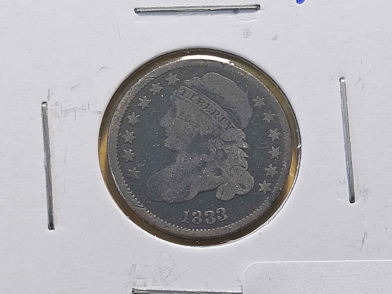 Two Circulated Capped Bust Silver Dimes - 2