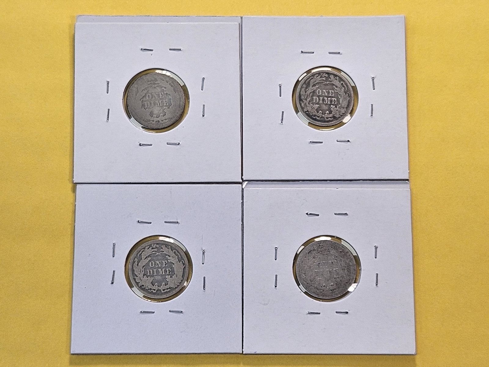 Four Seated Liberty Silver Dimes - 6