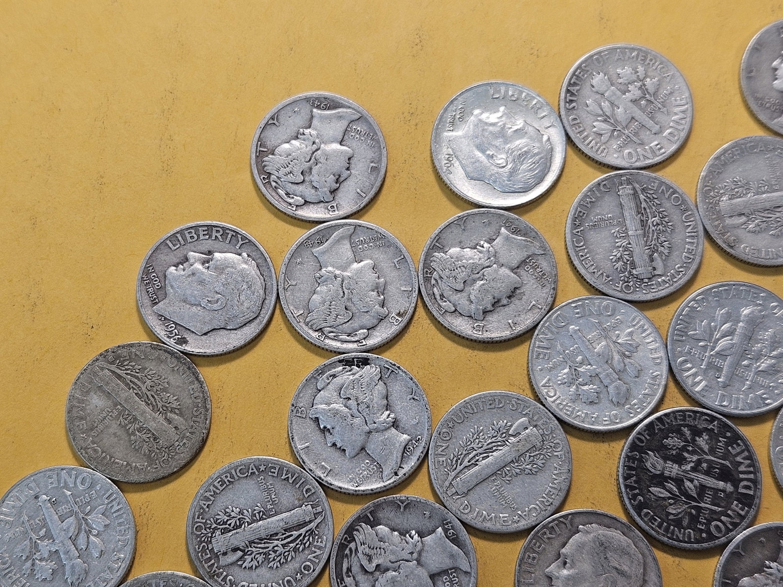 Fifty Mixed United States Silver Dimes - 2